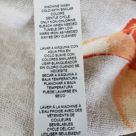 Chico's Drawstring Tunic Top Size 2 Tropical Print - Picture 6 of 6